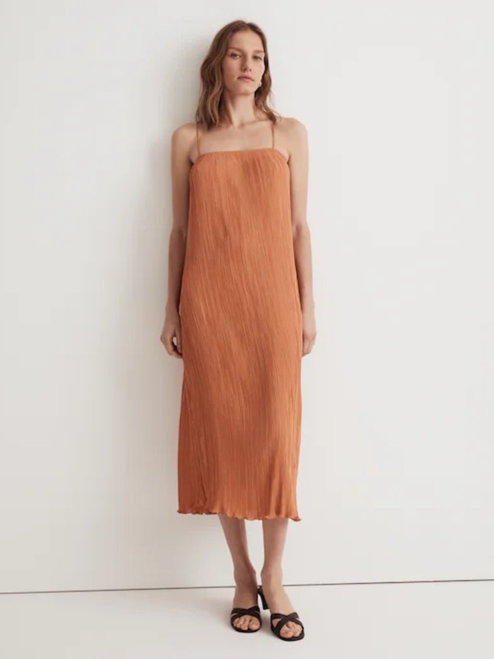 NWT Madewell Theβ Goldie Dress in PlissΓ© in Sunset Haze Size 2